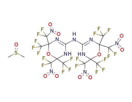 Molecular Structure of 74379-39-8 (Bis-[2,6-bis-(difluoro-nitro-methyl)-2,6-bis-trifluoromethyl-3,6-dihydro-2H-[1,3,5]oxadiazin-4-yl]-amine; compound with methanesulfinylmethane)