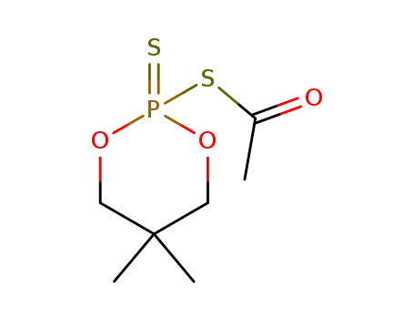 Molecular Structure of 157841-92-4 (Thioacetic acid S-(5,5-dimethyl-2-thioxo-2λ<sup>5</sup>-[1,3,2]dioxaphosphinan-2-yl) ester)