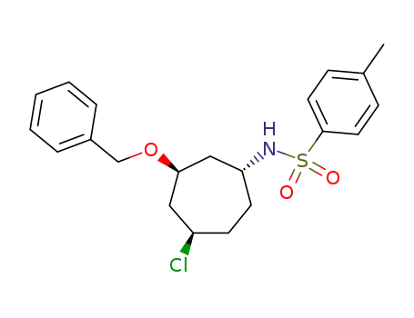 Molecular Structure of 115522-53-7 (N-((1R,3S,5R)-3-Benzyloxy-5-chloro-cycloheptyl)-4-methyl-benzenesulfonamide)