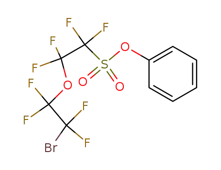 Molecular Structure of 105273-36-7 (Ethanesulfonic acid,
2-(2-bromo-1,1,2,2-tetrafluoroethoxy)-1,1,2,2-tetrafluoro-, phenyl ester)