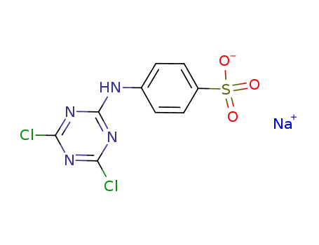 Molecular Structure of 4156-21-2 (sodium p-[(4,6-dichloro-1,3,5-triazin-2-yl)amino]benzenesulphonate)