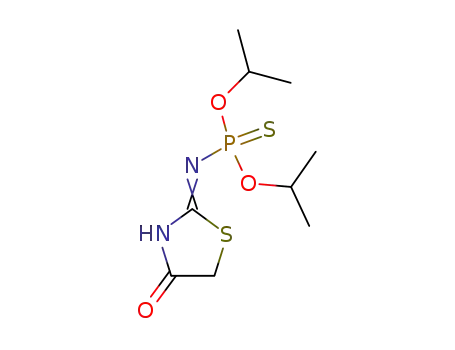 Molecular Structure of 126588-17-8 ([4-Oxo-thiazolidin-(2Z)-ylidene]-thiophosphoramidic acid O,O'-diisopropyl ester)