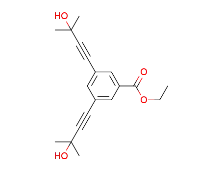 Molecular Structure of 1448422-96-5 (ethyl 3,5-bis(3-hydroxy-3-methylbut-1-yn-1-yl)benzoate)