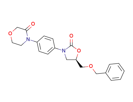 Molecular Structure of 1117893-59-0 (4-(4-((R)-5-benzyloxymethyl-2-oxo-oxazolidin-3-yl)phenyl)morpholin-3-one)