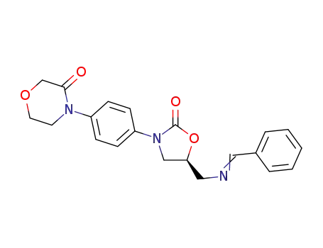 Molecular Structure of 1414932-73-2 ((S)-4-(4-{5-[(benzylidene-amino)-methyl]-2-oxo-oxazolidine-3-yl}-phenyl)-morpholin-3-one)