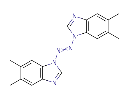 Molecular Structure of 127845-08-3 (Bis-(5,6-dimethyl-benzoimidazol-1-yl)-diazene)