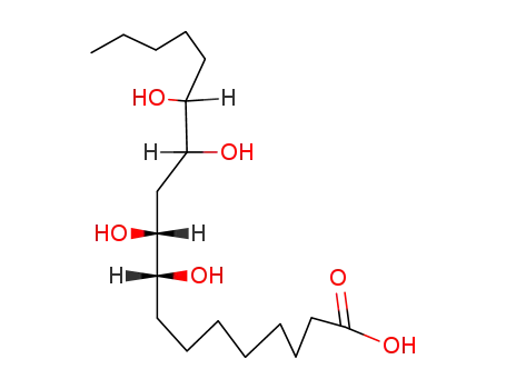 Molecular Structure of 541-82-2 (Octadecanoic acid, 9,10,12,13-tetrahydroxy-)