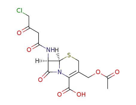 Molecular Structure of 58684-54-1 ((6R-trans)-3-(acetoxymethyl)-7-[(4-chloro-1,3-dioxobutyl)amino]-8-oxo-5-thia-1-azabicyclo[4.2.0]oct-2-ene-2-carboxylic acid)