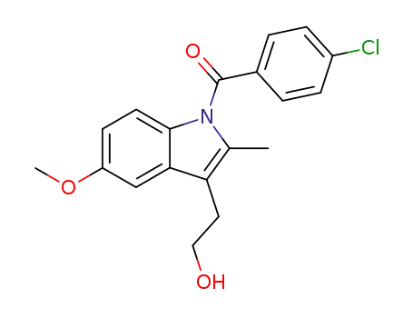 Molecular Structure of 16130-32-8 ((4-chlorophenyl)(3-(2-hydroxyethyl)-5-methoxy-2-methyl-1H-indol-1-yl)methanone)