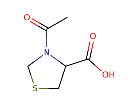 Molecular Structure of 5025-82-1 (4-Thiazolidinecarboxylic acid, 3-acetyl-)