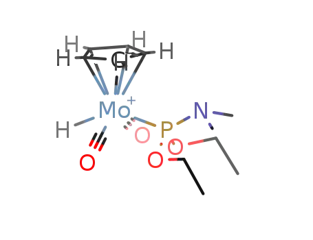 Molecular Structure of 93304-26-8 (H(C<sub>5</sub>H<sub>5</sub>)Mo(CO)2(P(OC<sub>2</sub>H<sub>5</sub>)2N(CH<sub>3</sub>)2))
