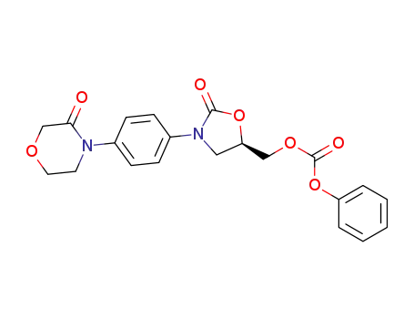 Molecular Structure of 1447919-71-2 (4-(4-((R)-5-((phenyloxycarbonyloxy)methyl)-2-oxo-oxazolidin-3-yl)phenyl)-morpholin-3-one)