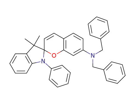 Molecular Structure of 57771-08-1 (Spiro[2H-1-benzopyran-2,2'-[2H]indol]-7-amine,1',3'-dihydro-3',3'-dimethyl-1'-phenyl-N,N-bis(phenylmethyl)-)
