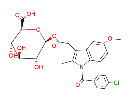 Molecular Structure of 75523-11-4 (INDOMETHACIN ACYL-B-D-GLUCURONIDE)