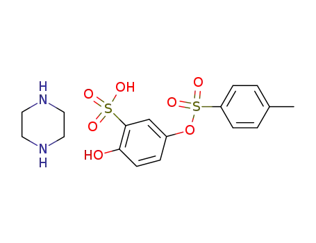 Molecular Structure of 57775-27-6 (2-hydroxy-5-[[(p-tolyl)sulphonyl]oxy]benzenesulphonic acid, compound with piperazine (1:1))