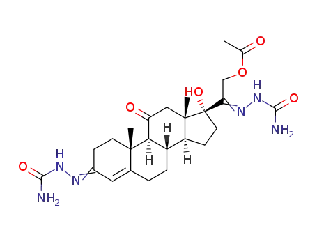 Molecular Structure of 104117-71-7 (21-acetoxy-17-hydroxy-pregn-4-ene-3,11,20-trione-3,20-disemicarbazone)