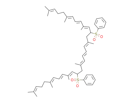 Molecular Structure of 630426-43-6 (11,11',12,12'-tetrahydro-11,11'-bis(phenylsulfonyl)lycopene)
