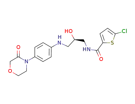 Molecular Structure of 721401-53-2 (2-ThiophenecarboxaMide, 5-chloro-N-[(2R)-2-hydroxy-3-[[4-(3-oxo-4-Morpholinyl)phenyl]aMino]propyl]-)