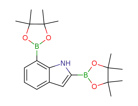 Molecular Structure of 919119-72-5 (1H-Indole, 2,7-bis(4,4,5,5-tetramethyl-1,3,2-dioxaborolan-2-yl)-)
