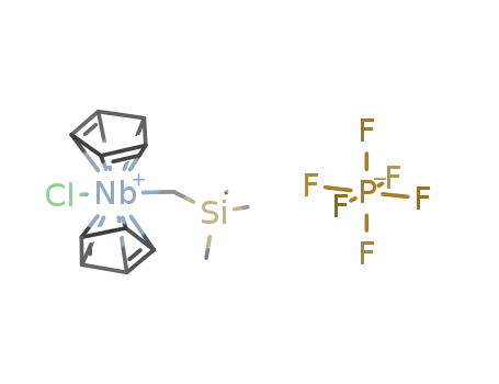 Molecular Structure of 106420-40-0 ({(C<sub>5</sub>H<sub>5</sub>)2Nb(CH<sub>2</sub>Si(CH<sub>3</sub>)3)Cl}<sup>(1+)</sup>*PF<sub>6</sub><sup>(1-)</sup>={(C<sub>5</sub>H<sub>5</sub>)2Nb(CH<sub>2</sub>Si(CH<sub>3</sub>)3)Cl}PF<sub>6</sub>)