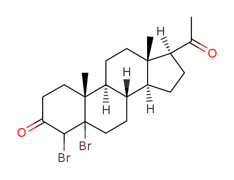 Molecular Structure of 111439-11-3 (Progesterone dibromide)