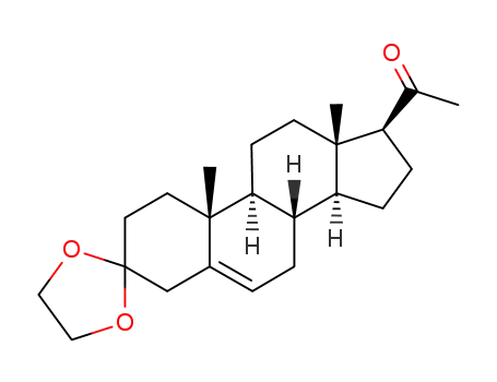 Molecular Structure of 1051-35-0 (3-cycloethylenedioxy-pregn-5-ene-20-one)