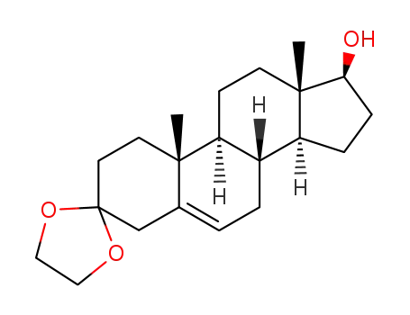 Molecular Structure of 975-57-5 (3,3-(ethylenedioxy)-5-androsten-17β-ol)