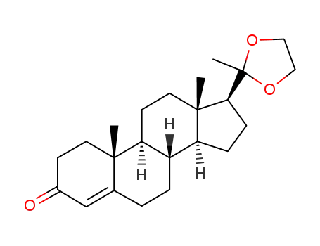 Molecular Structure of 978-98-3 (Progesterone Cyclic 20-(Ethylene Acetal))