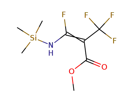 Molecular Structure of 107887-64-9 (2-Propenoic acid, 3-fluoro-2-(trifluoromethyl)-3-[(trimethylsilyl)amino]-,
methyl ester)