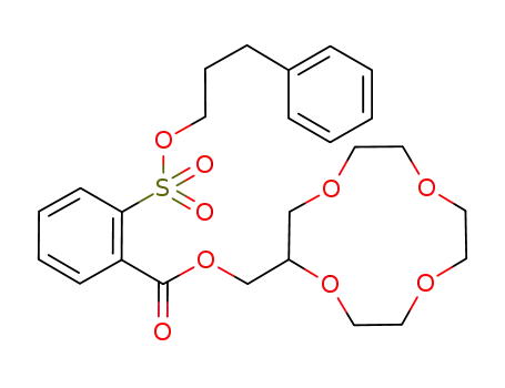Molecular Structure of 866942-21-4 (2-(3-Phenyl-propoxysulfonyl)-benzoic acid 1,4,7,10-tetraoxa-cyclododec-2-ylmethyl ester)