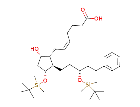 Molecular Structure of 1240483-23-1 ((Z)-7-((1R,2R,3R,5S)-3-(tert-butyldimethylsilyloxy)-2-((R)-3-(tert-butyldimethylsilyloxy)-5-phenylpentyl)-5-hydroxycyclopentyl)hept-5-enoic acid)