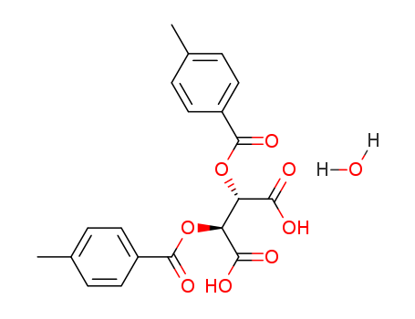 71607-31-3,DI-P-TOLUOYL-D-TARTARIC ACID MONOHYDRATE,Butanedioicacid, 2,3-bis[(4-methylbenzoyl)oxy]-, monohydrate, (2S,3S)- (9CI);Butanedioicacid, 2,3-bis[(4-methylbenzoyl)oxy]-, monohydrate, [S-(R*,R*)]-;
