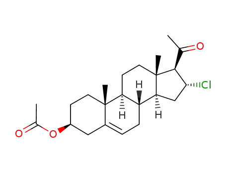 Molecular Structure of 50678-52-9 (16-alpha-chloro-20-oxopregn-5-en-3-beta-yl acetate)