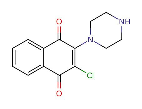 Molecular Structure of 104309-89-9 (1,4-Naphthalenedione, 2-chloro-3-(1-piperazinyl)-)