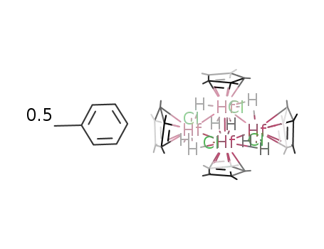Molecular Structure of 113180-42-0 (tetrakis{(pentamethylcyclopentadienyl)hafnium dihydride chloride}*(toluene)0.5)