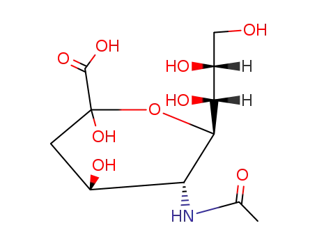 Molecular Structure of 21646-00-4 (N-acetyl-a-Neuraminic acid)