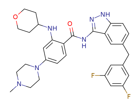 1108743-60-7,Entrectinib,Entrectinib;Entrectinib(NMS-E628);N-(5-(3,5-difluorobenzyl)-1H-indazol-3-yl)-4-(4-methylpiperazin-1-yl)-2-(tetrahydro-2H-pyran-4-ylamino)benzamide;RXDX-101;Entrectinib,NMS-E628,RXDX-101