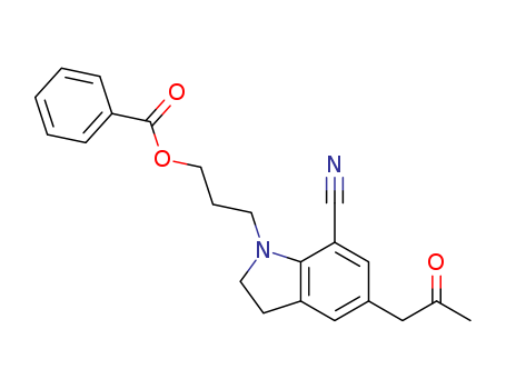 1-[3-(benzoyloxy)propyl]-2,3-dihydro -5-(2-oxopropyl) -7-carbonitrile - 1H-indole