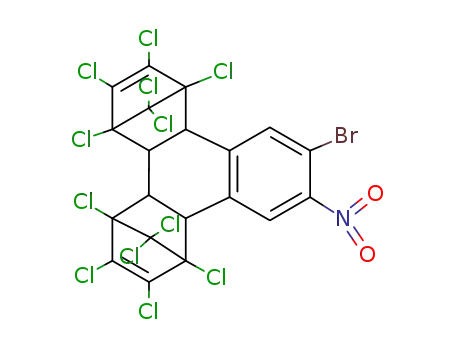 Molecular Structure of 84605-00-5 (10-bromo-1,2,3,4,5,6,7,8,13,13,14,14-dodecachloro-1,4,4a,4b,5,8,8a,12b-octahydro-11-nitro-1,4-5,8-dimethanotriphenylene)