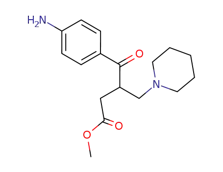 Molecular Structure of 120757-15-5 (4-(4-Amino-phenyl)-4-oxo-3-piperidin-1-ylmethyl-butyric acid methyl ester)