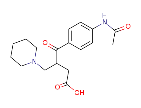 Molecular Structure of 120757-14-4 (3-(4-acetamidobenzoyl)-4-(N-piperidinyl)butanoic acid)
