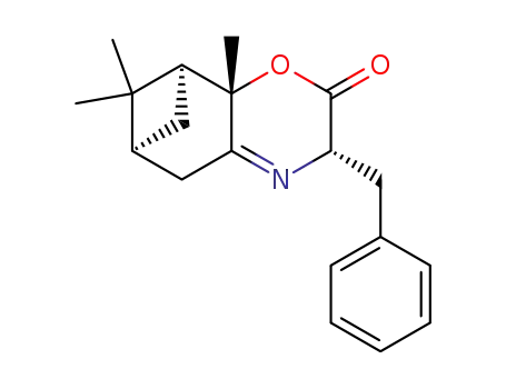 Molecular Structure of 141895-40-1 ((3S,6S,8S,8aS)-3-benzyl-7,7,8a-trimethyl-3,5,6,7,8,8a-hexahydro-2H-6,8-methanobenzo[b][1,4]oxazin-2-one)