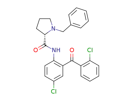 Molecular Structure of 1616841-99-6 ((S)-1-benzyl-N-[4-chloro-2-(2-chlorobenzoyl)phenyl]pyrrolidine-2-carboxamide)