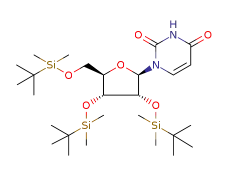 Molecular Structure of 64898-15-3 (2',3',5'-tris-O-(tert-butyldimethylsilyl)uridine)