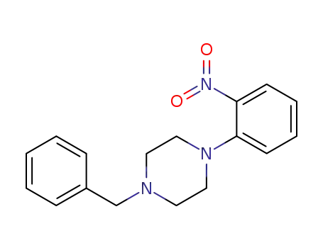 Molecular Structure of 199105-16-3 (Piperazine, 1-(2-nitrophenyl)-4-(phenylmethyl)-)