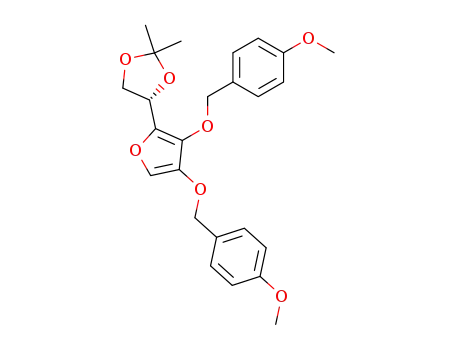 Molecular Structure of 377089-24-2 ((S)-4-[3,4-Bis-(4-methoxy-benzyloxy)-furan-2-yl]-2,2-dimethyl-[1,3]dioxolane)