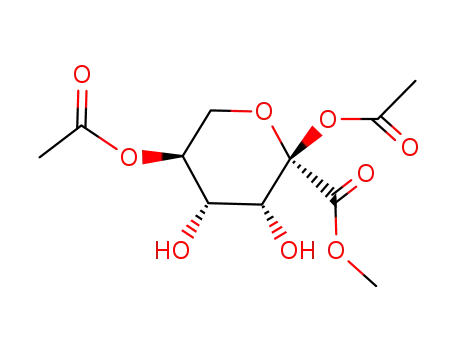 Molecular Structure of 143916-28-3 (methyl 2,5-di-O-acetyl-α-L-lyxo-hex-2-ulopyranosonate)