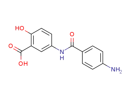 Molecular Structure of 6201-78-1 (5-[(4-aminobenzoyl)amino]salicylic acid)