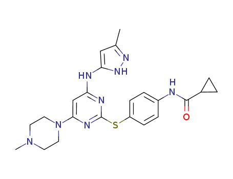 Cyclopropanecarboxamide,N-[4-[[4-(4-methyl-1-piperazinyl)-6-[(5-methyl-1H-pyrazol-3-yl)amino]-2-pyrimidinyl]thio]phenyl]-