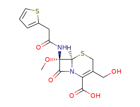 5-Thia-1-azabicyclo[4.2.0]oct-2-ene-2-carboxylicacid, 3-(hydroxymethyl)-7-methoxy-8-oxo-7-[[2-(2-thienyl)acetyl]amino]-,(6R,7S)-